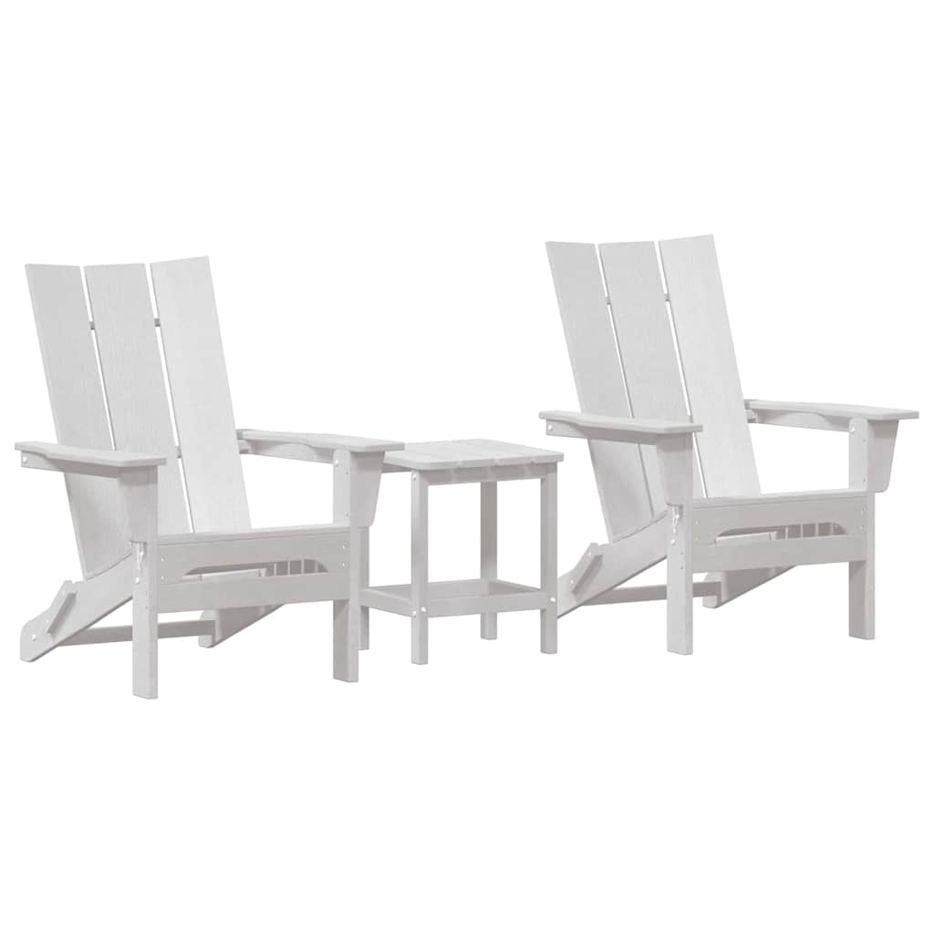 vidaXL Garden Chair 3 pcs White Polyethylene 2