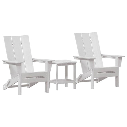 vidaXL Garden Chair 3 pcs White Polyethylene 2
