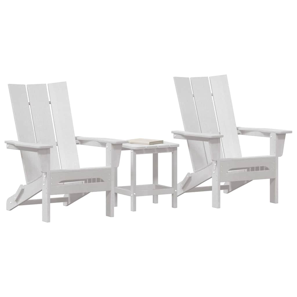 vidaXL Garden Chair 3 pcs White Polyethylene 3