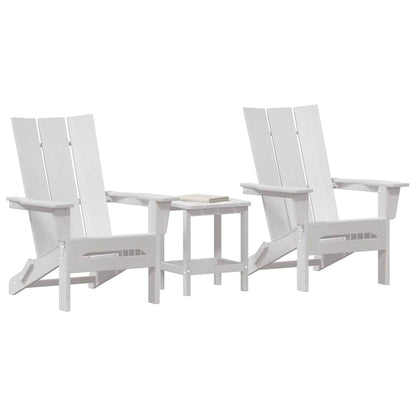 vidaXL Garden Chair 3 pcs White Polyethylene 3