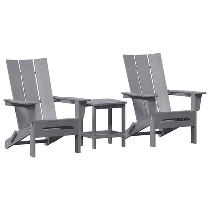 Garden Chair 2 pcs Polyethylene Light grey with table