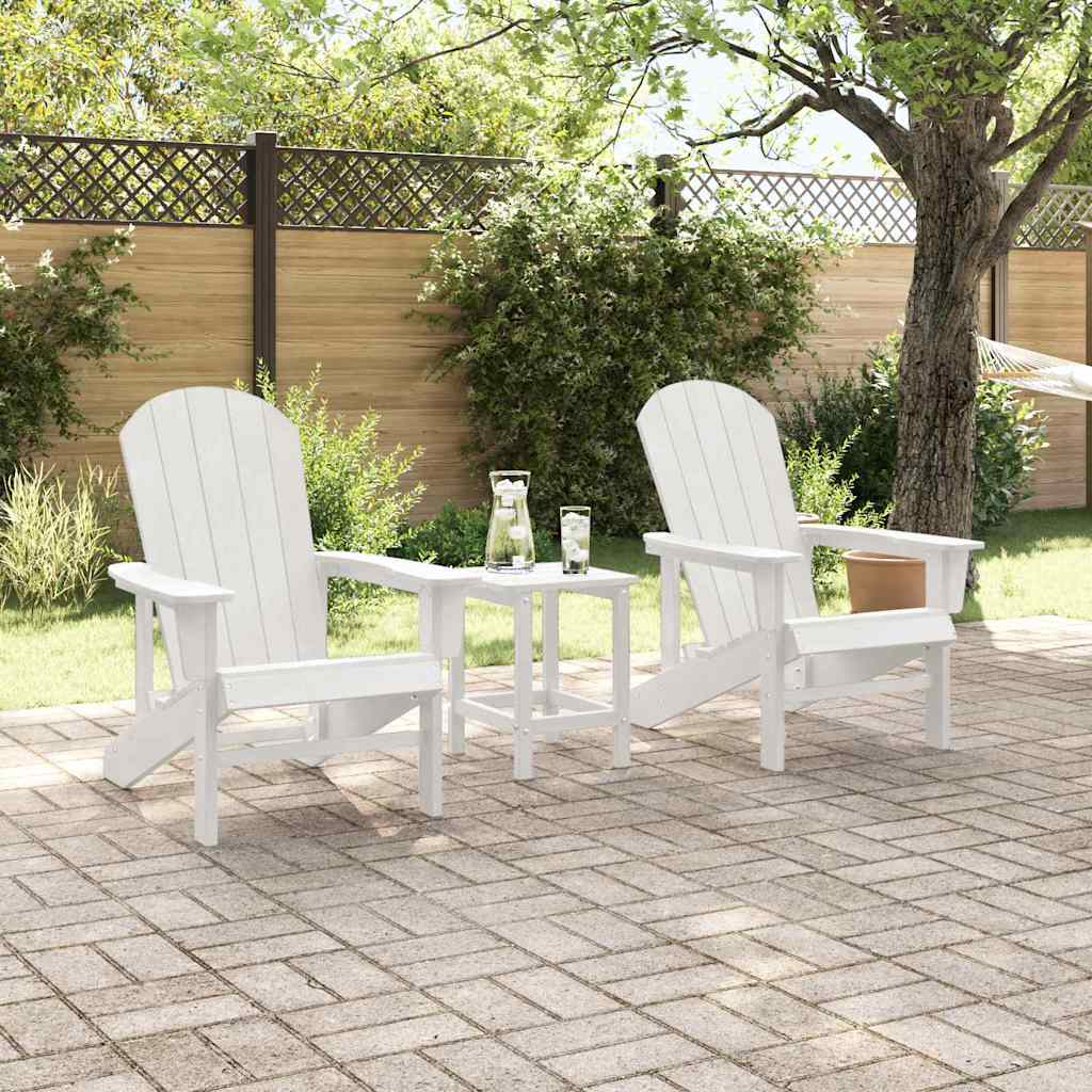 vidaXL Garden Chair 2 pcs White Polyethylene 3