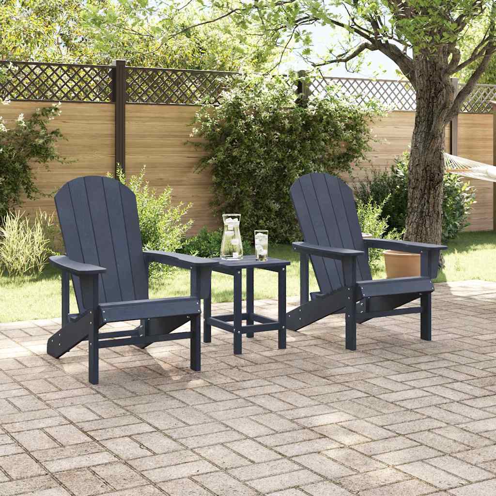 vidaXL Garden Chair 2 pcs Navy Polyethylene 3