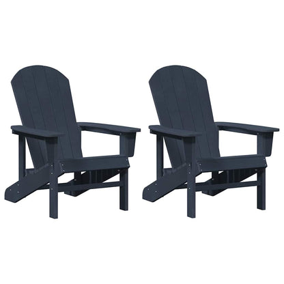 vidaXL Garden Chair 2 pcs Navy Polyethylene 2