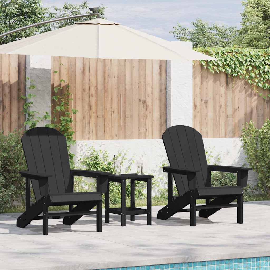 vidaXL Garden Chair 2 pcs Black Polyethylene 1