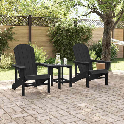 vidaXL Garden Chair 2 pcs Black Polyethylene 3