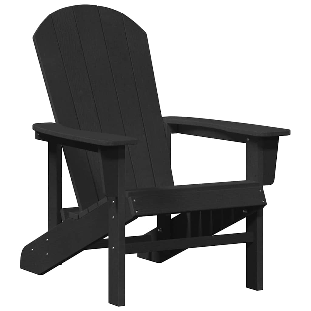 vidaXL Garden Chair 2 pcs Black Polyethylene 4