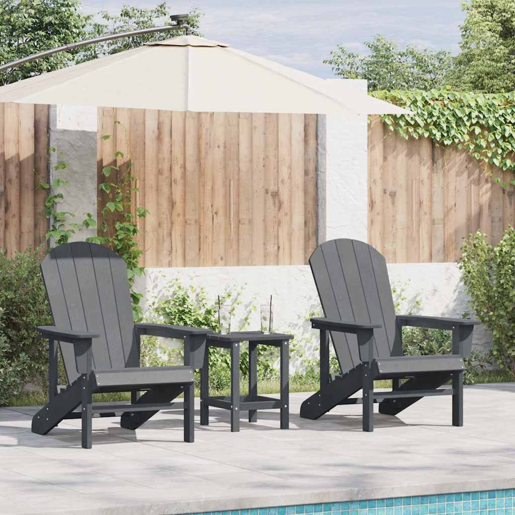 vidaXL Garden Chair 2 pcs Light Grey Polyethylene 1