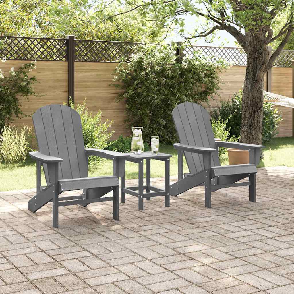 vidaXL Garden Chair 2 pcs Light Grey Polyethylene 3