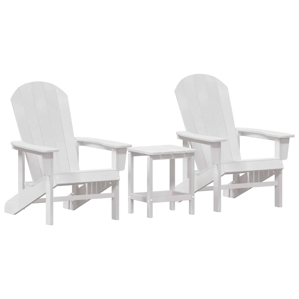 vidaXL Garden Chair 3 pcs White Polyethylene 2