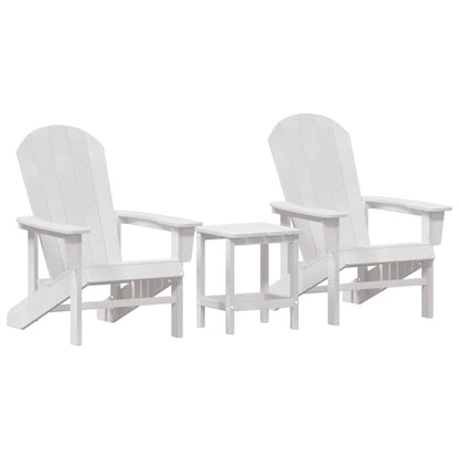 vidaXL Garden Chair 3 pcs White Polyethylene 2