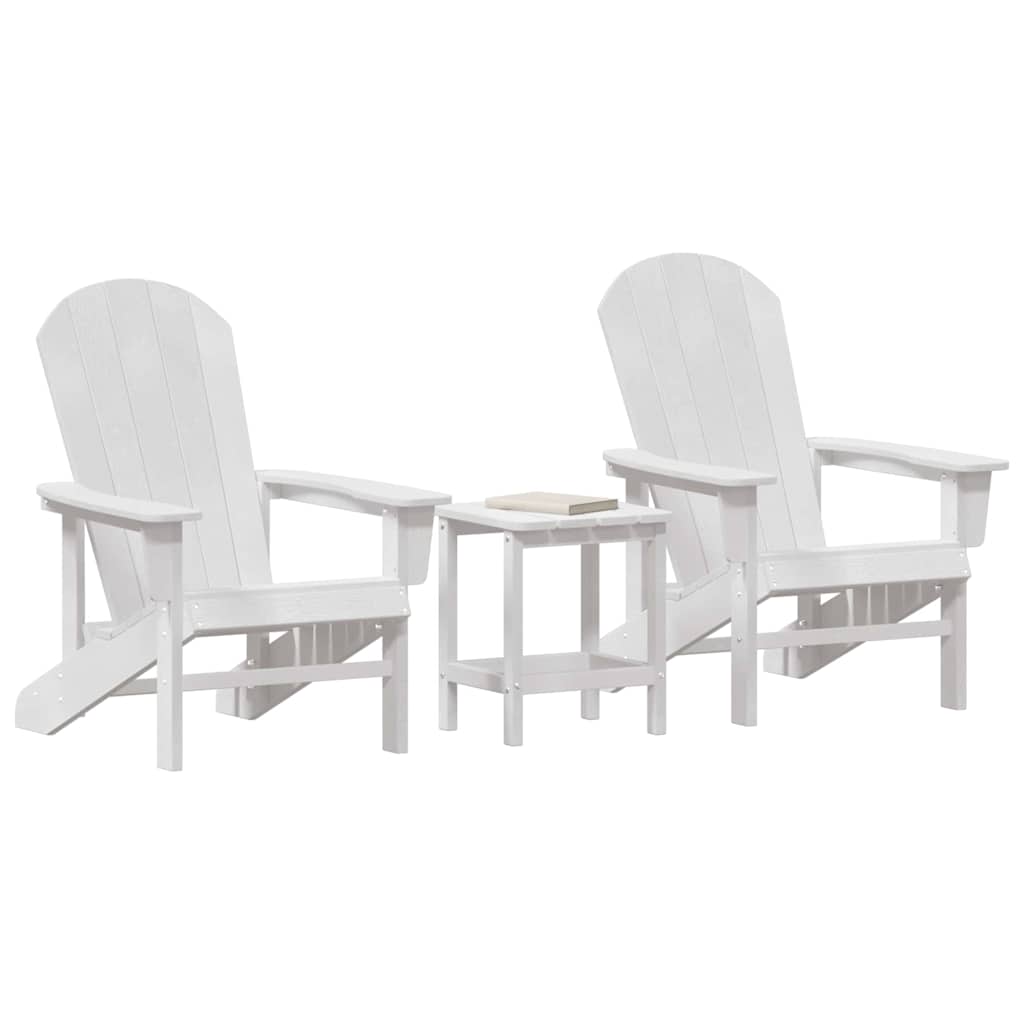 vidaXL Garden Chair 3 pcs White Polyethylene 3