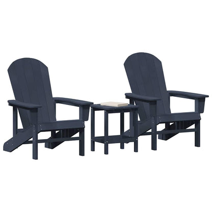 vidaXL Garden Chair 3 pcs Navy Polyethylene 3
