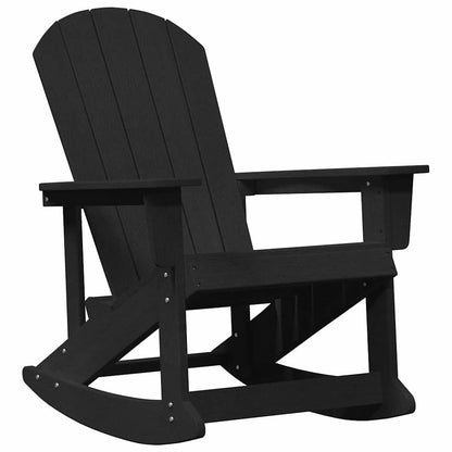 vidaXL Adirondack Rocking Chairs 2 pcs 2-Seaters Black HDPE 4