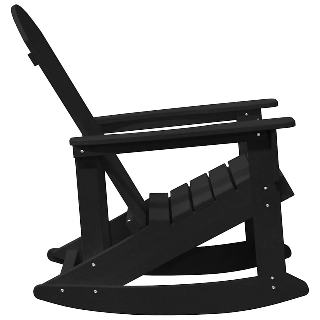 vidaXL Adirondack Rocking Chairs 2 pcs 2-Seaters Black HDPE 6