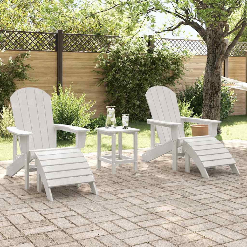 vidaXL Garden Chair 2 pcs White Polyethylene 3