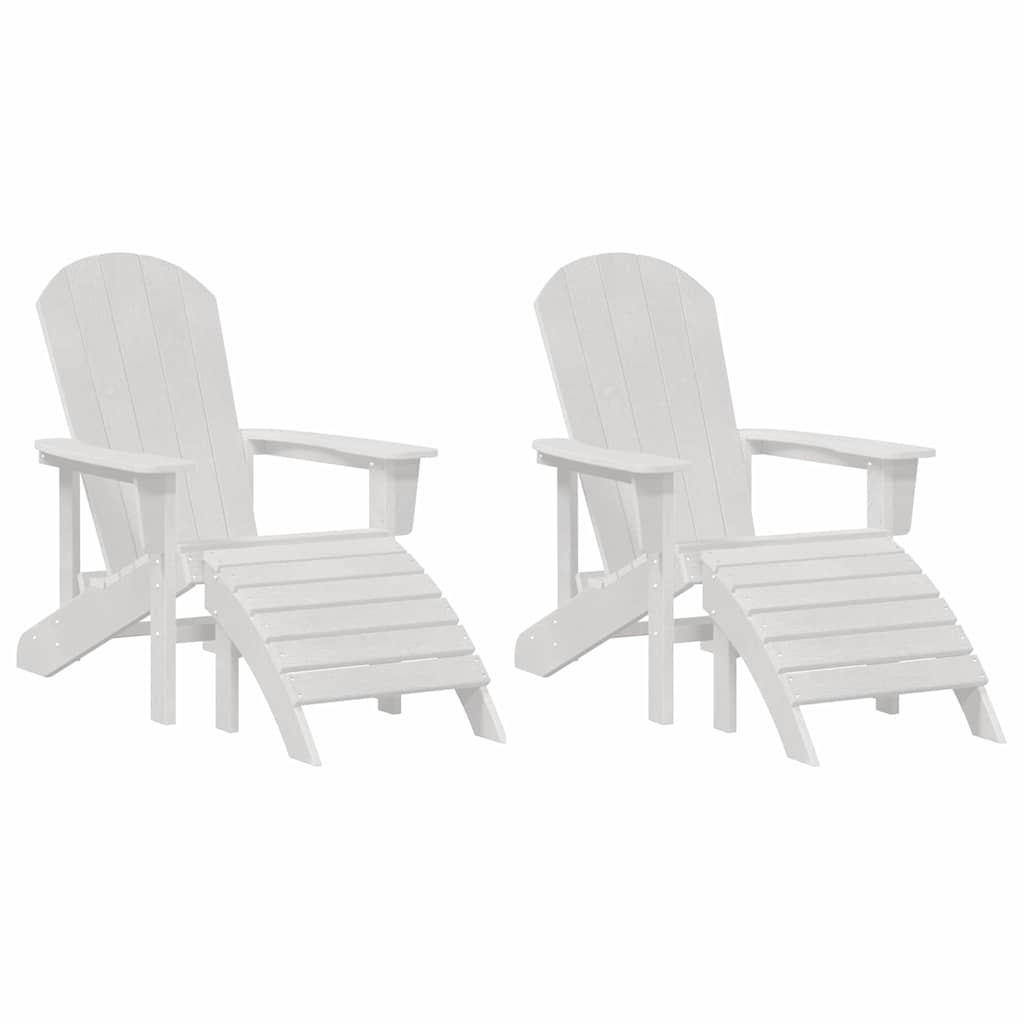 vidaXL Garden Chair 2 pcs White Polyethylene 2