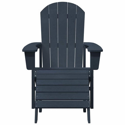 vidaXL Garden Chair 2 pcs Navy Polyethylene 5