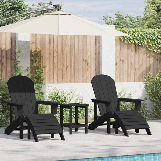 Garden Chair 2 pcs Polyethylene Black