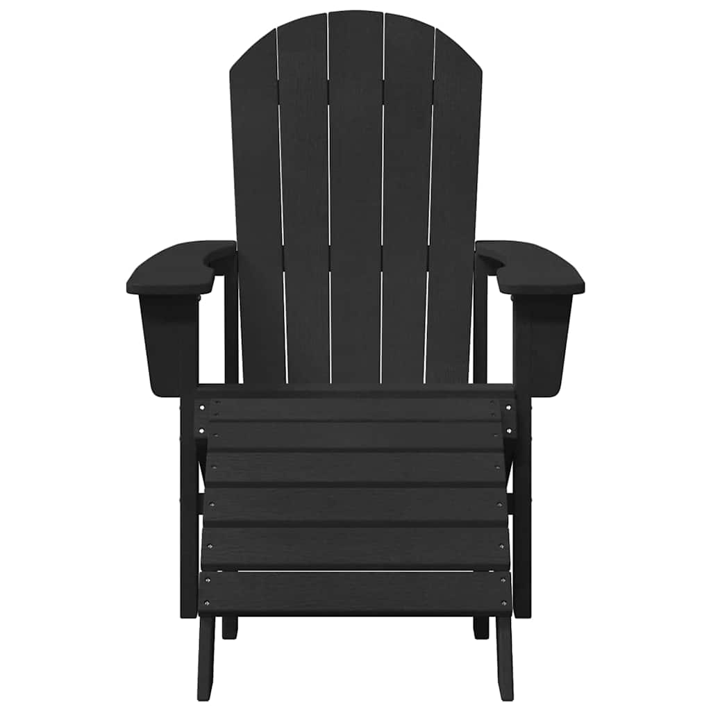 vidaXL Garden Chair 2 pcs Black Polyethylene 5