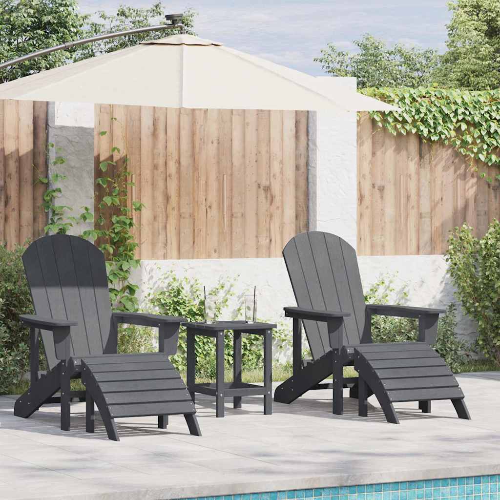 vidaXL Garden Chair 2 pcs Light Grey Polyethylene 1