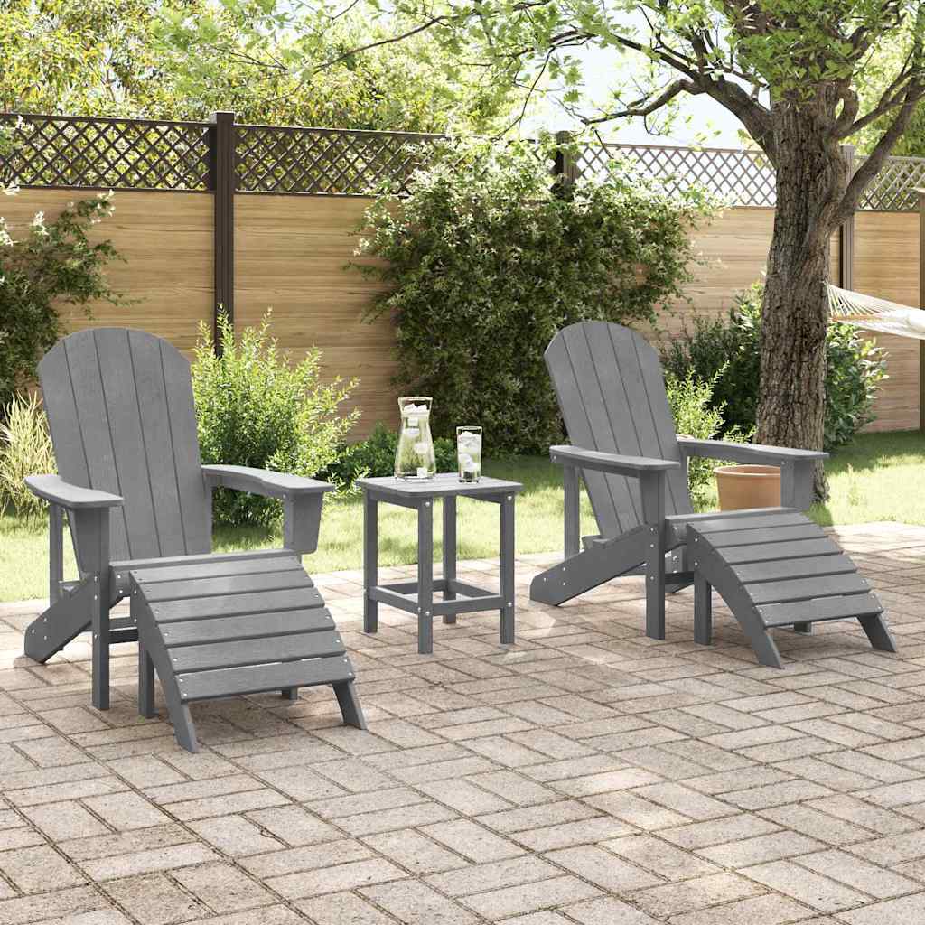 vidaXL Garden Chair 2 pcs Light Grey Polyethylene 3