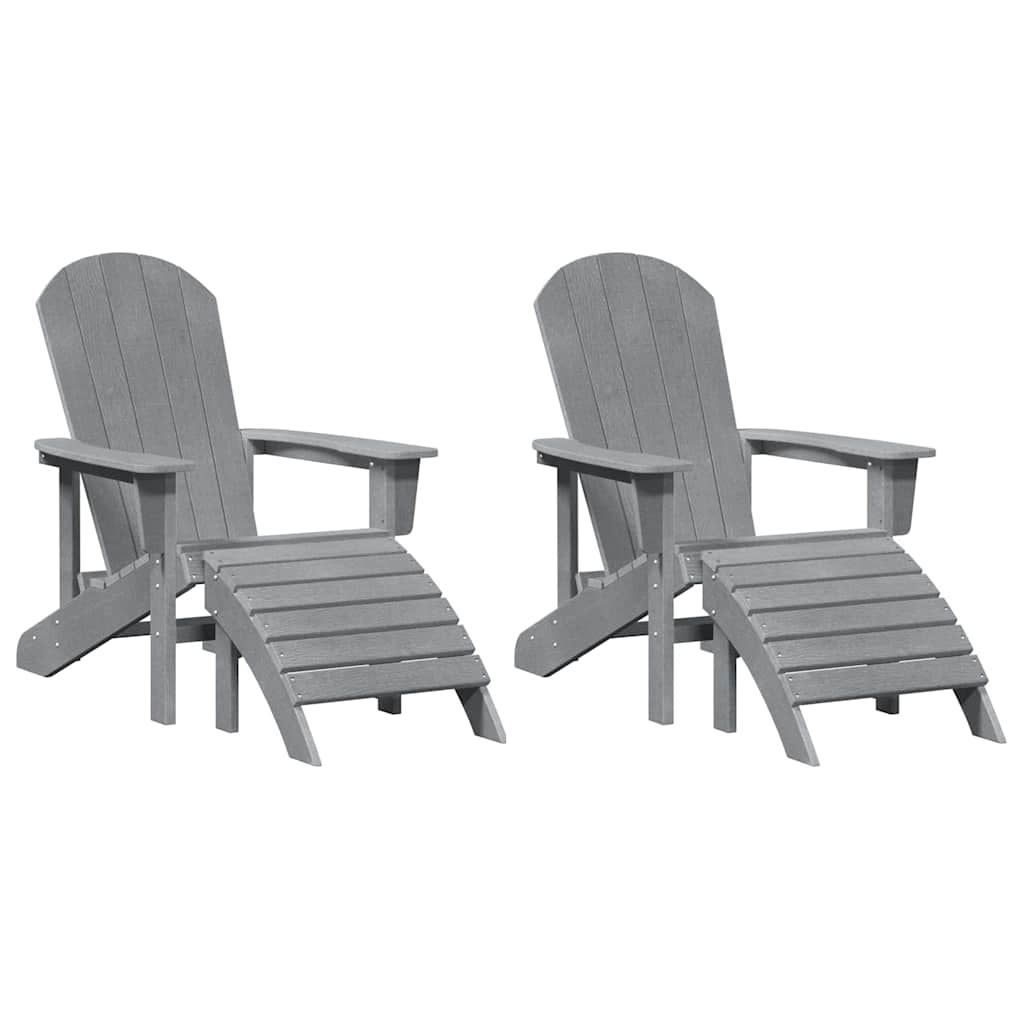 vidaXL Garden Chair 2 pcs Light Grey Polyethylene 2