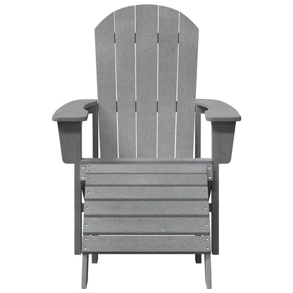 vidaXL Garden Chair 2 pcs Light Grey Polyethylene 5