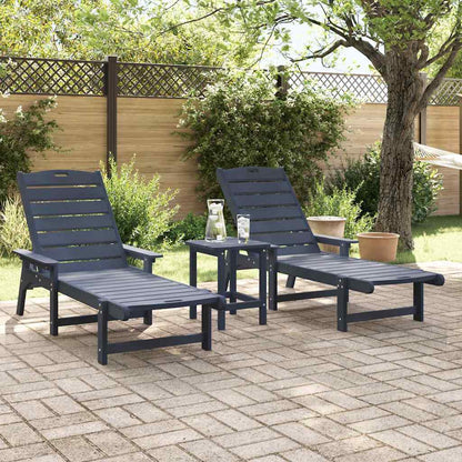 vidaXL Sun Lounger 2 pcs Polyethylene Navy 3