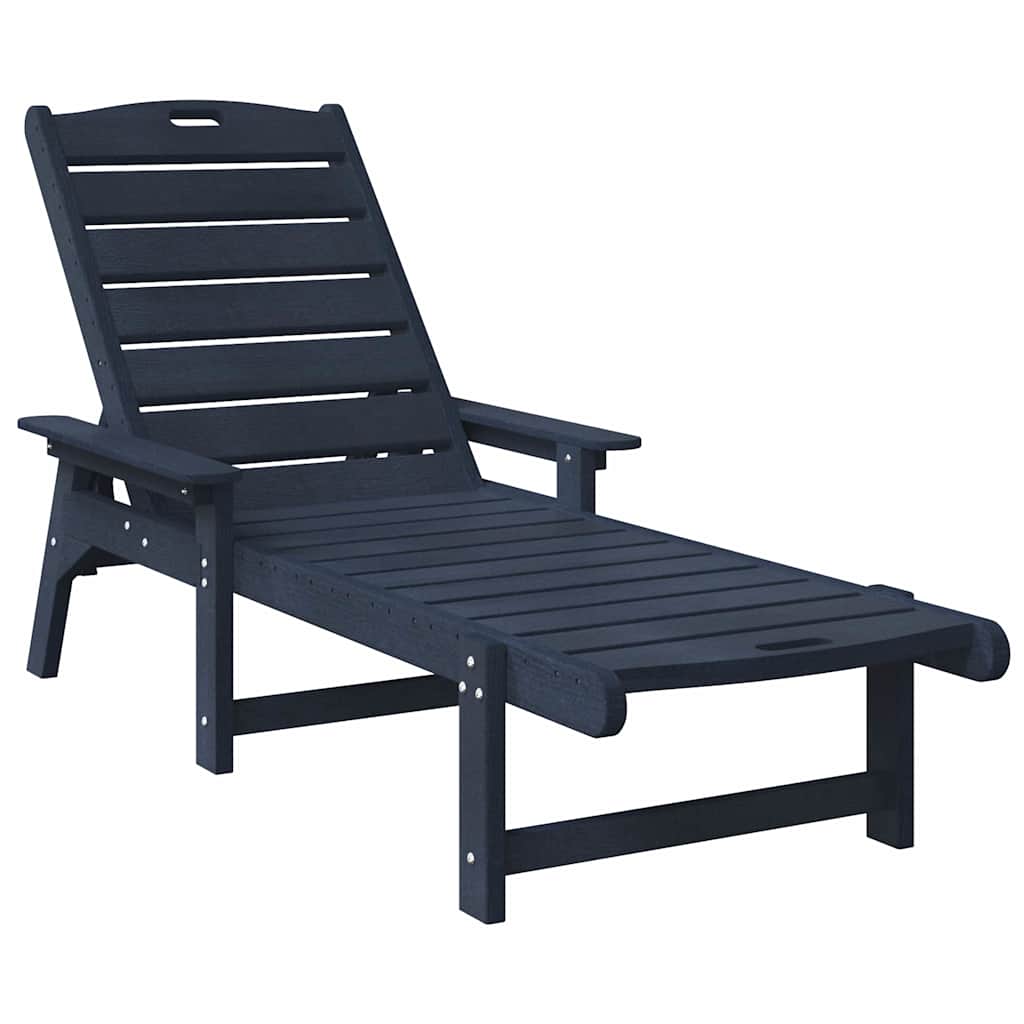 vidaXL Sun Lounger 2 pcs Polyethylene Navy 2