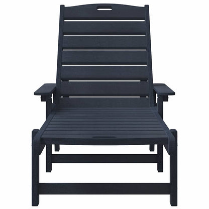 vidaXL Sun Lounger 2 pcs Polyethylene Navy 4