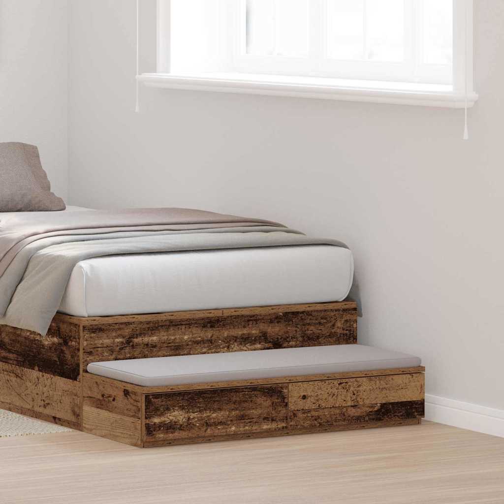 Bed Drawers Engineered Wood Old Wood 100 x 36.5 x 16.5 cm