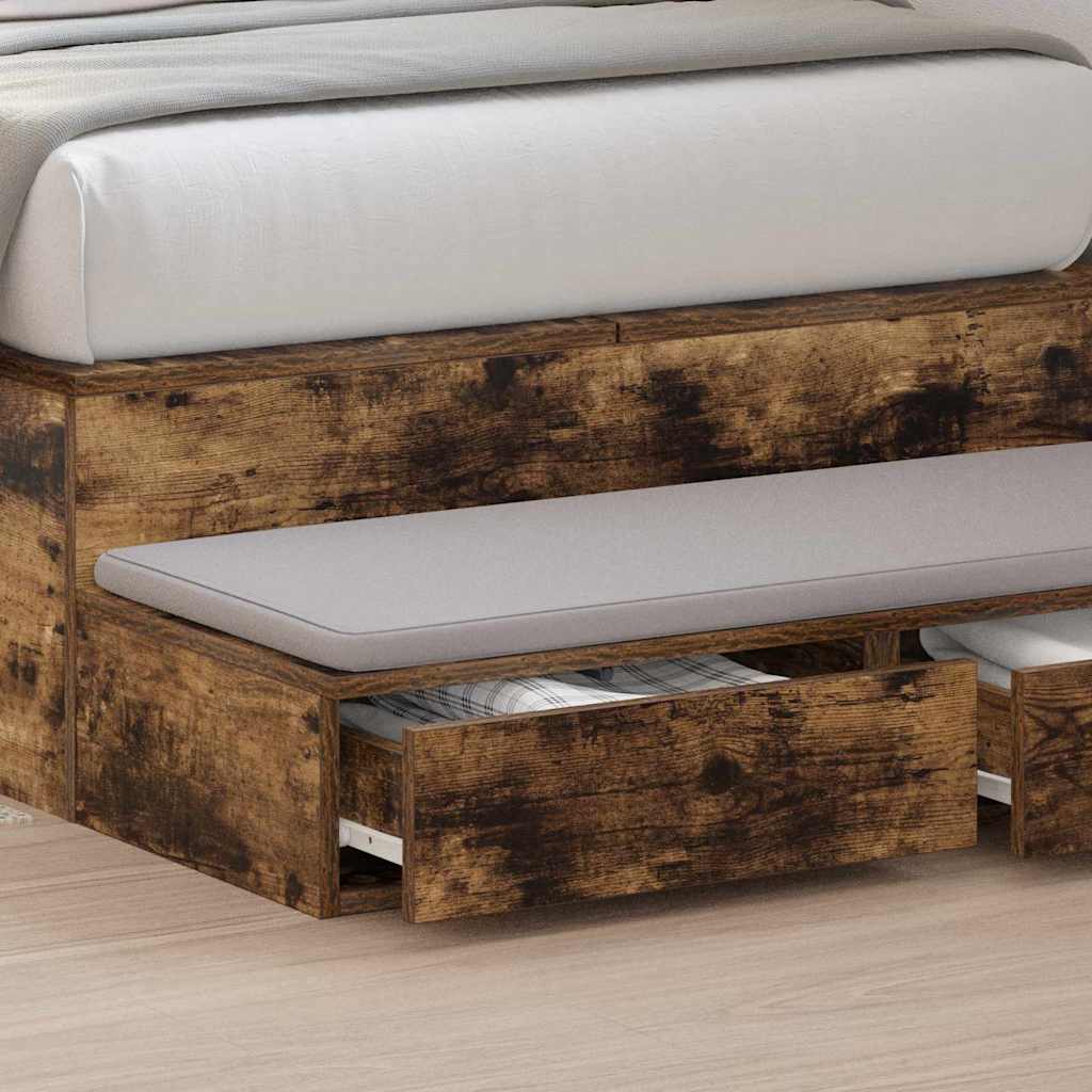 Bed Drawers Engineered Wood Smoked Oak 90 x 36.5 x 16.5 cm