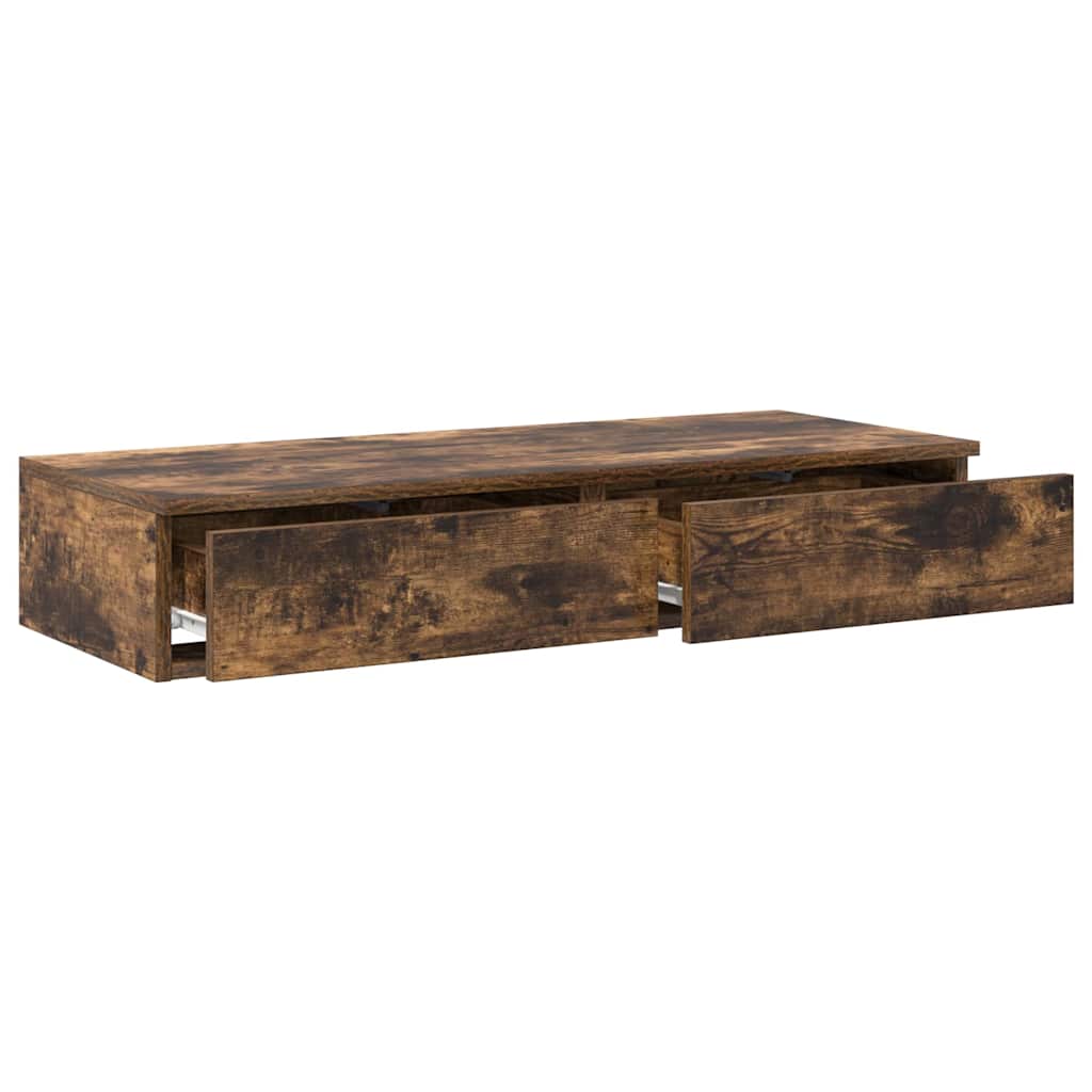 Bed Drawers Engineered Wood Smoked Oak 90 x 36.5 x 16.5 cm