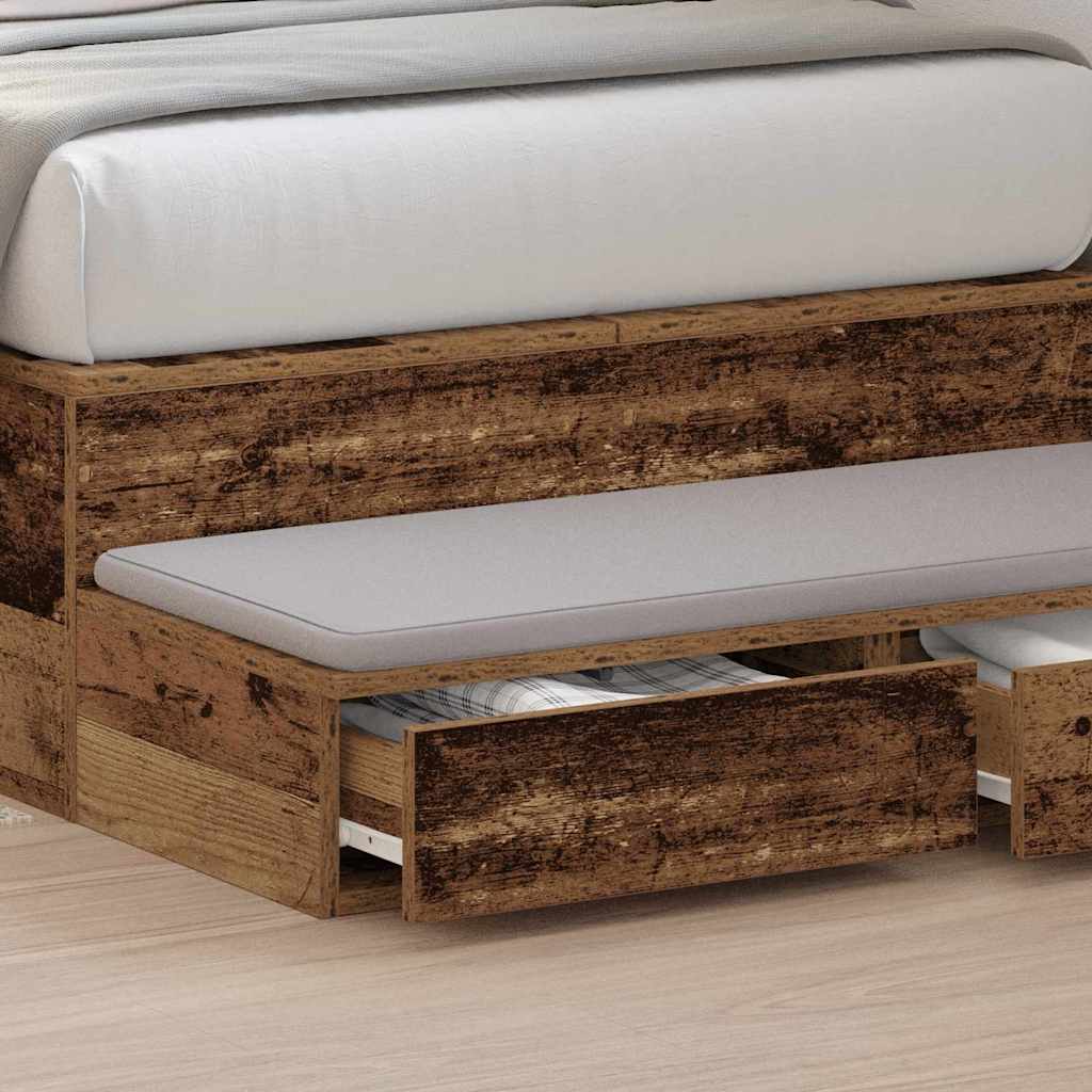 Bed Drawers Engineered Wood Old Wood 90 x 36.5 x 16.5 cm