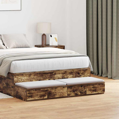 Bed Drawers Engineered Wood Smoked Oak 120 x 36.5 x 16.5 cm