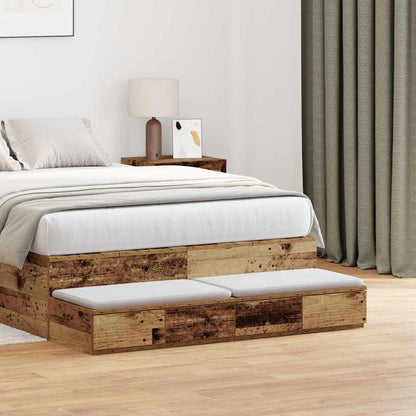 Bed Drawers Engineered Wood Old Wood 120 x 36.5 x 16.5 cm