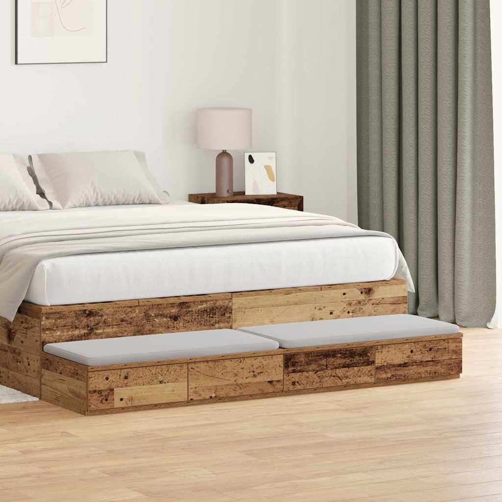 Bed Drawers Engineered Wood Old Wood 160 x 36.5 x 16.5 cm