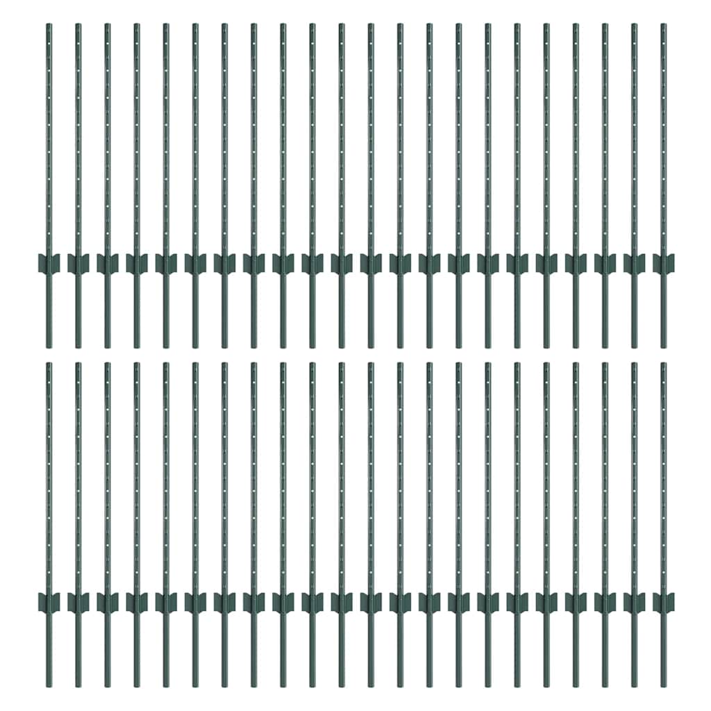 Embedded Fence Post Green Powder-Coated Steel Steel/green 44 120 cm