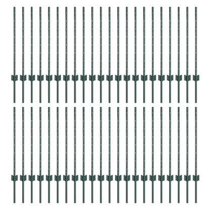 Embedded Fence Post Green Powder-Coated Steel Steel/green 44 120 cm