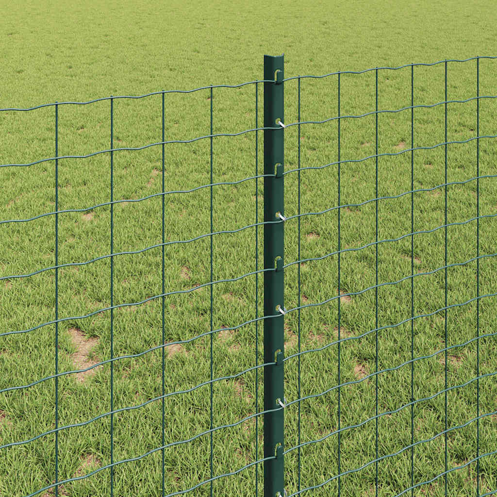 vidaXL Embedded Fence Post 44 pcs Green 140 cm Powder-Coated Steel 4