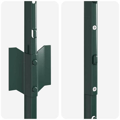 vidaXL Embedded Fence Post 44 pcs Green 200 cm Powder-Coated Steel 6
