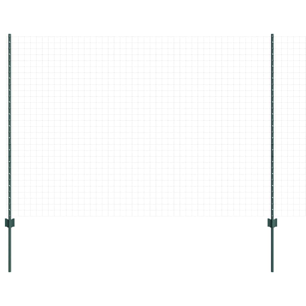 vidaXL Embedded Fence Post 44 pcs Green 200 cm Powder-Coated Steel 3