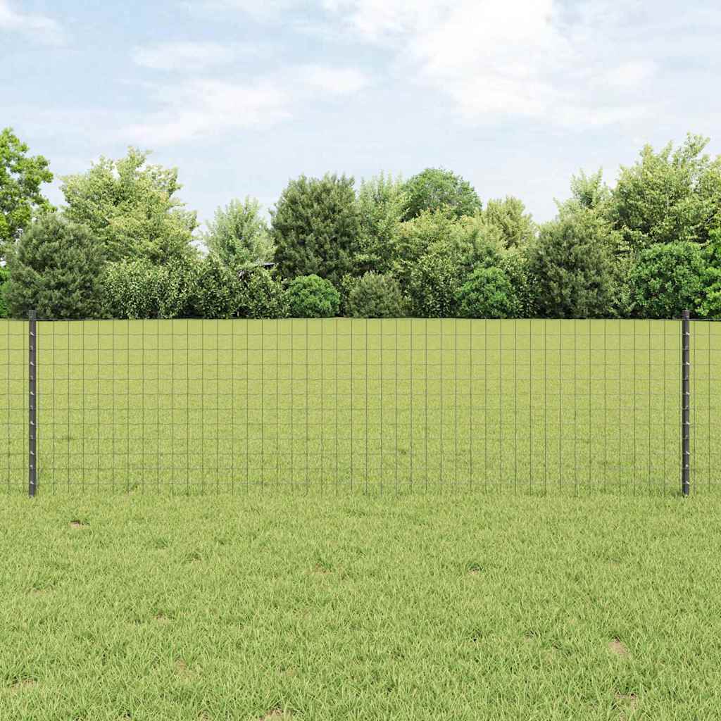 vidaXL Embedded Fence Post Grey Powder-Coated Steel Steel/grey