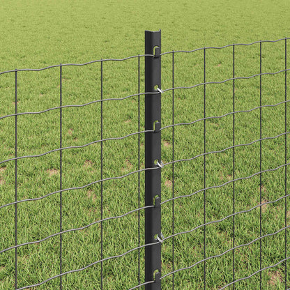 vidaXL Embedded Fence Post 44 pcs Grey 120 cm Powder-Coated Steel 4
