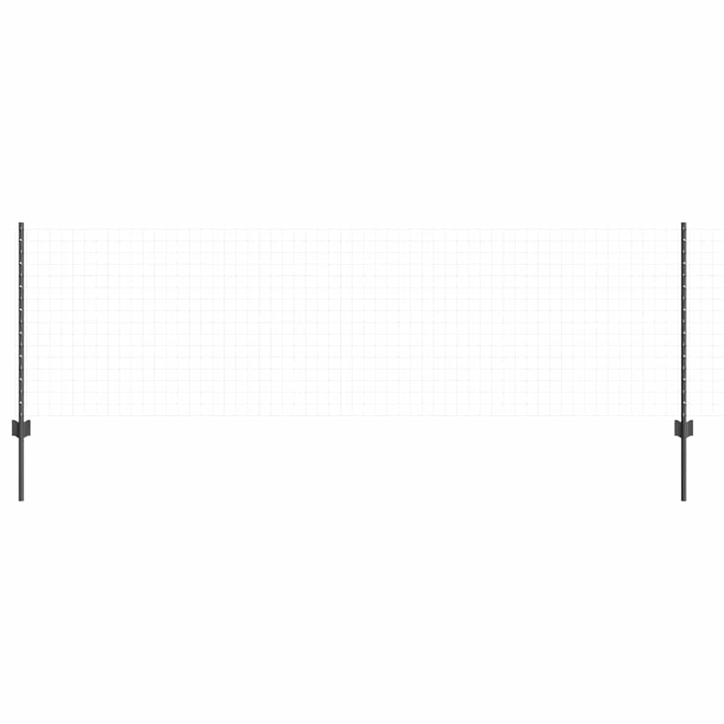 vidaXL Embedded Fence Post 44 pcs Grey 120 cm Powder-Coated Steel 3