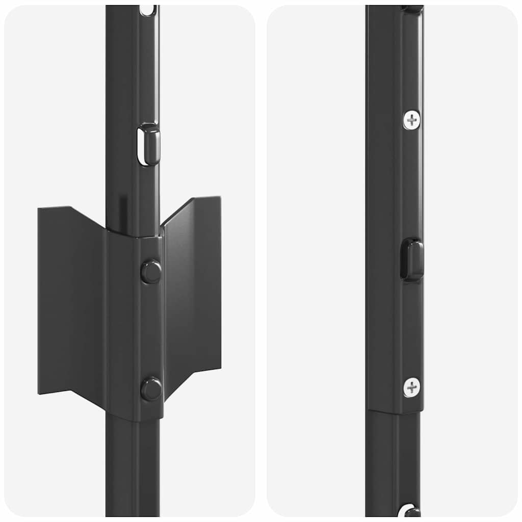 vidaXL Embedded Fence Post 44 pcs Grey 200 cm Powder-Coated Steel 6