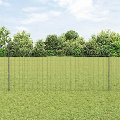 vidaXL Embedded Fence Post 44 pcs Grey 200 cm Powder-Coated Steel 1