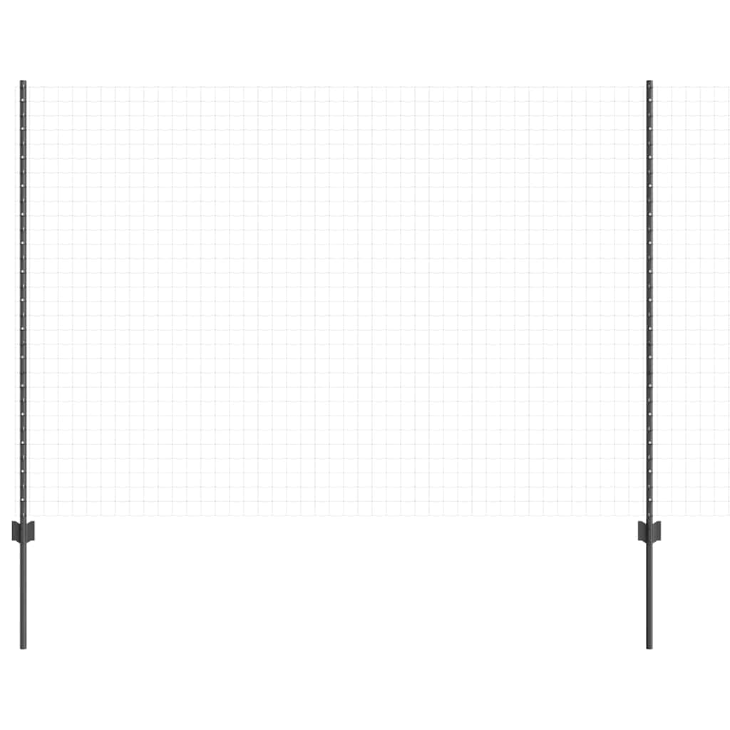 vidaXL Embedded Fence Post 44 pcs Grey 200 cm Powder-Coated Steel 3