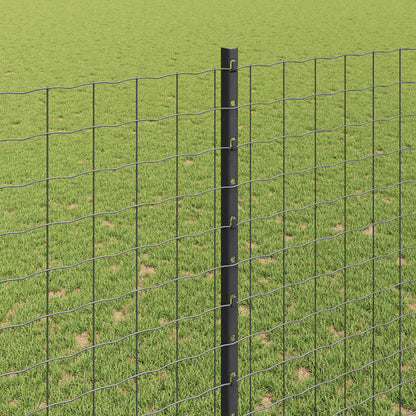 vidaXL Embedded Fence Post 44 pcs Grey 200 cm Powder-Coated Steel 4
